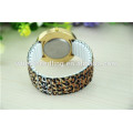 New arrival alloy band tiger and flower pattern girl latest hand watch